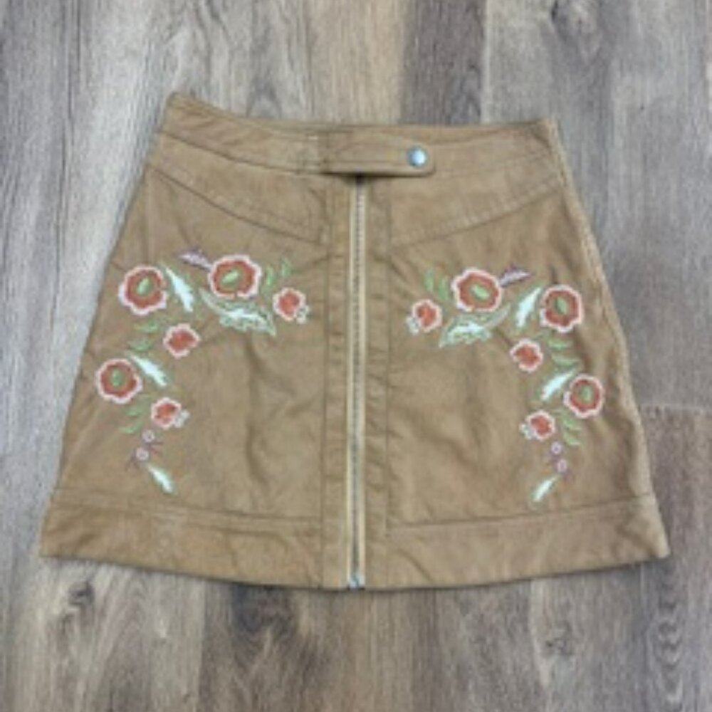 Free People Embroidered Skirt